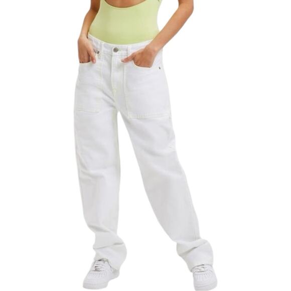 NWT Good American Good ‘90s Bright Stitch Carpenter Jeans Size 6/28 Retail $135 - Picture 4 of 8